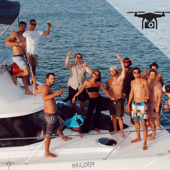 Friends on a Boat | Picture from a Drone | LisbonYacht